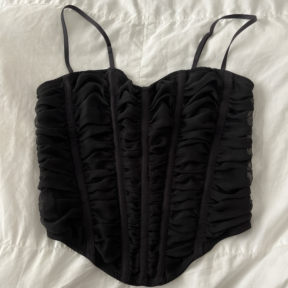 Urban Outfitters Black Ruched Tank Top